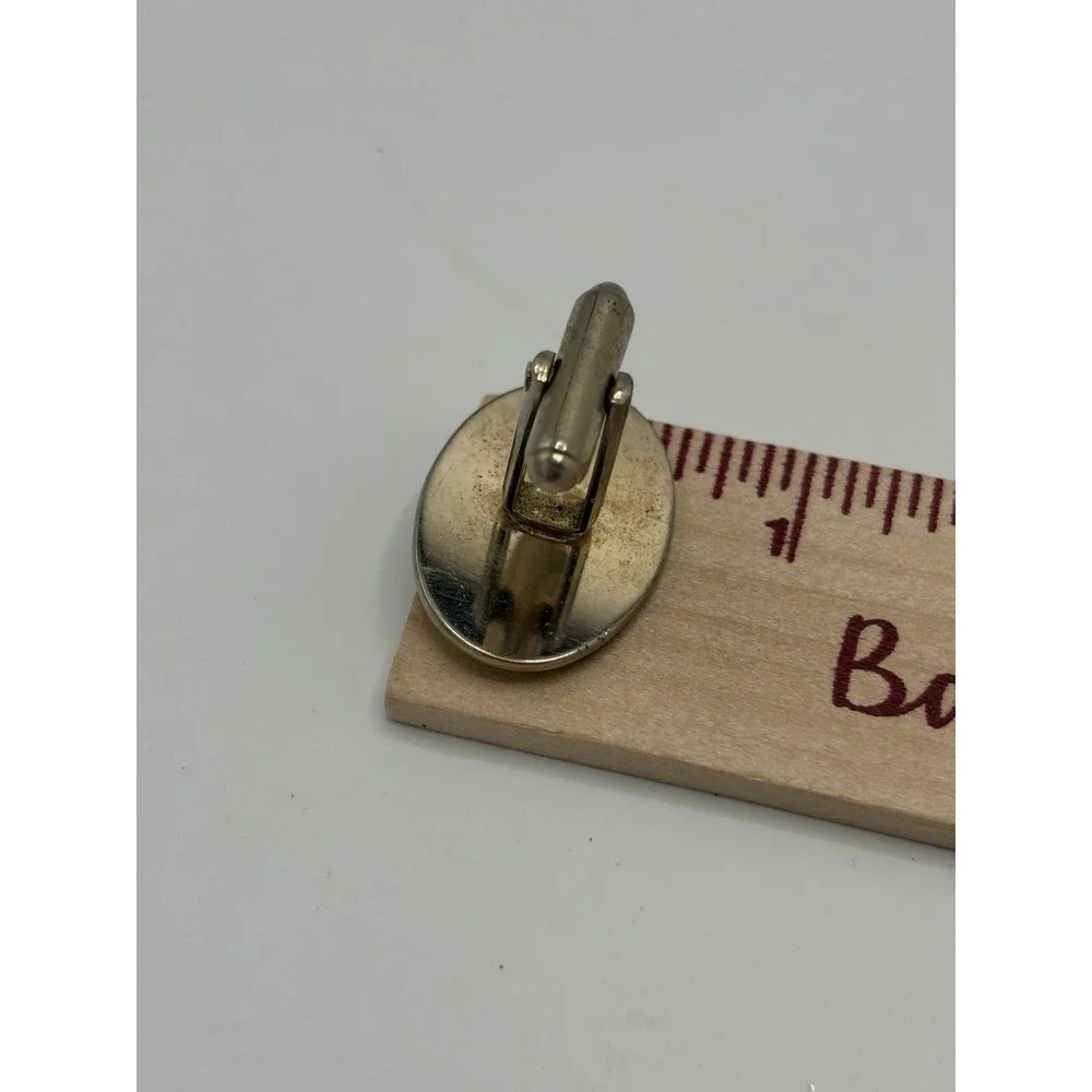 Vintage‎ Leaf Design Oval Shaped Gold Tone Cufflinks